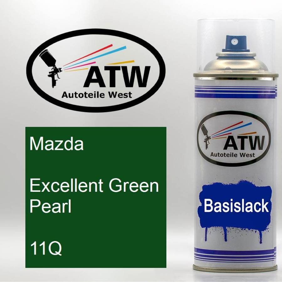 Mazda, Excellent Green Pearl, 11Q: 400ml Sprühdose, von ATW Autoteile West.